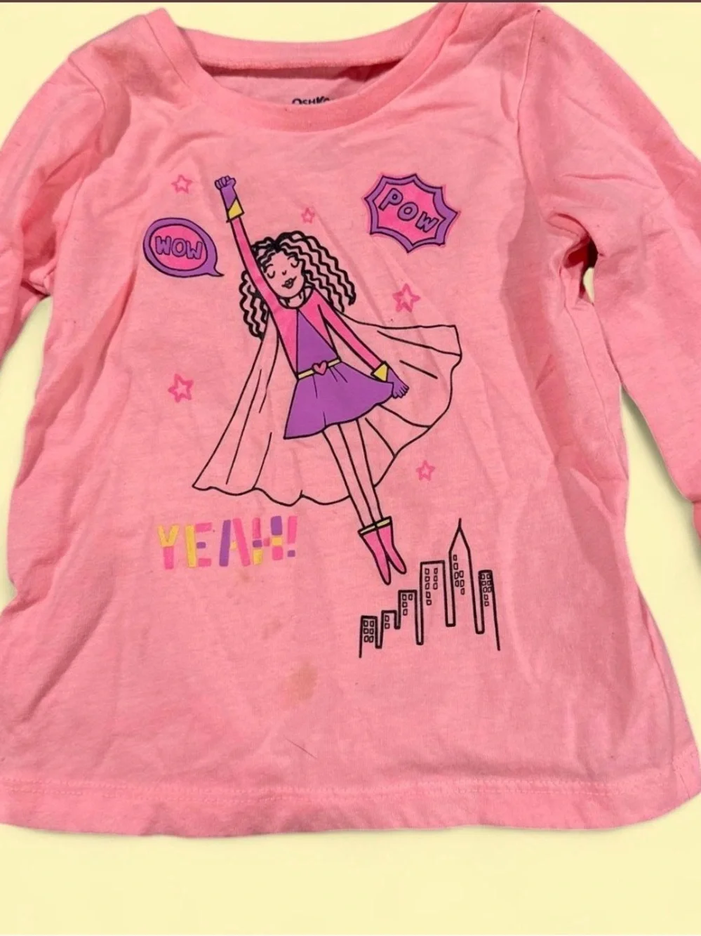 OshKosh B'gosh Pink Superhero girl Long Sleeve Tee girl power shirt